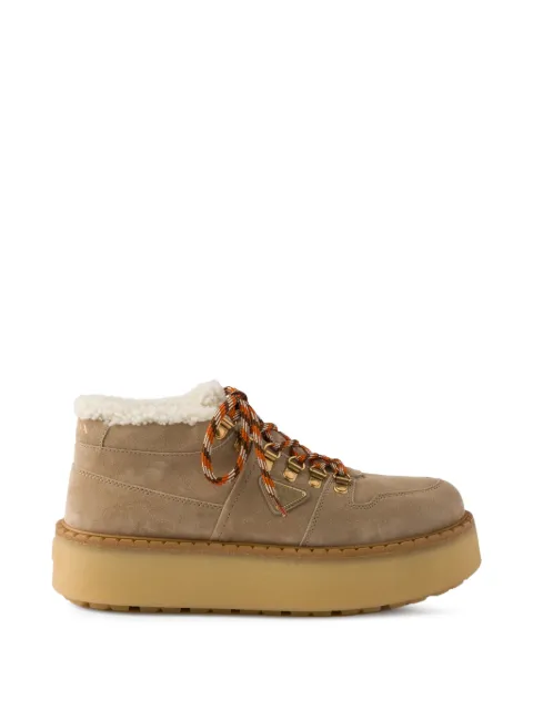 Prada shearling-lined suede booties