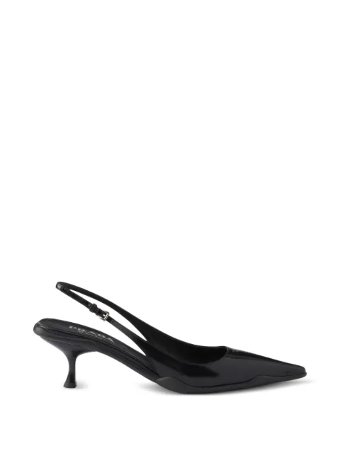 Prada Decollete brushed leather slingback pumps