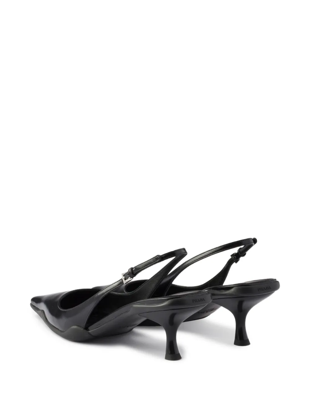 Prada Leren slingback pumps Zwart