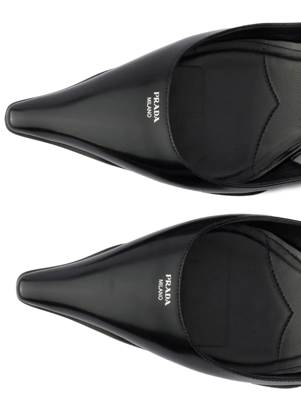 Prada Leren slingback pumps Zwart