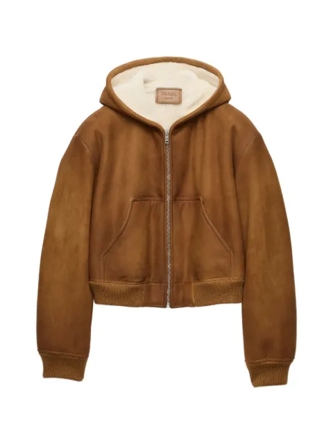 Prada hooded shearling jacket