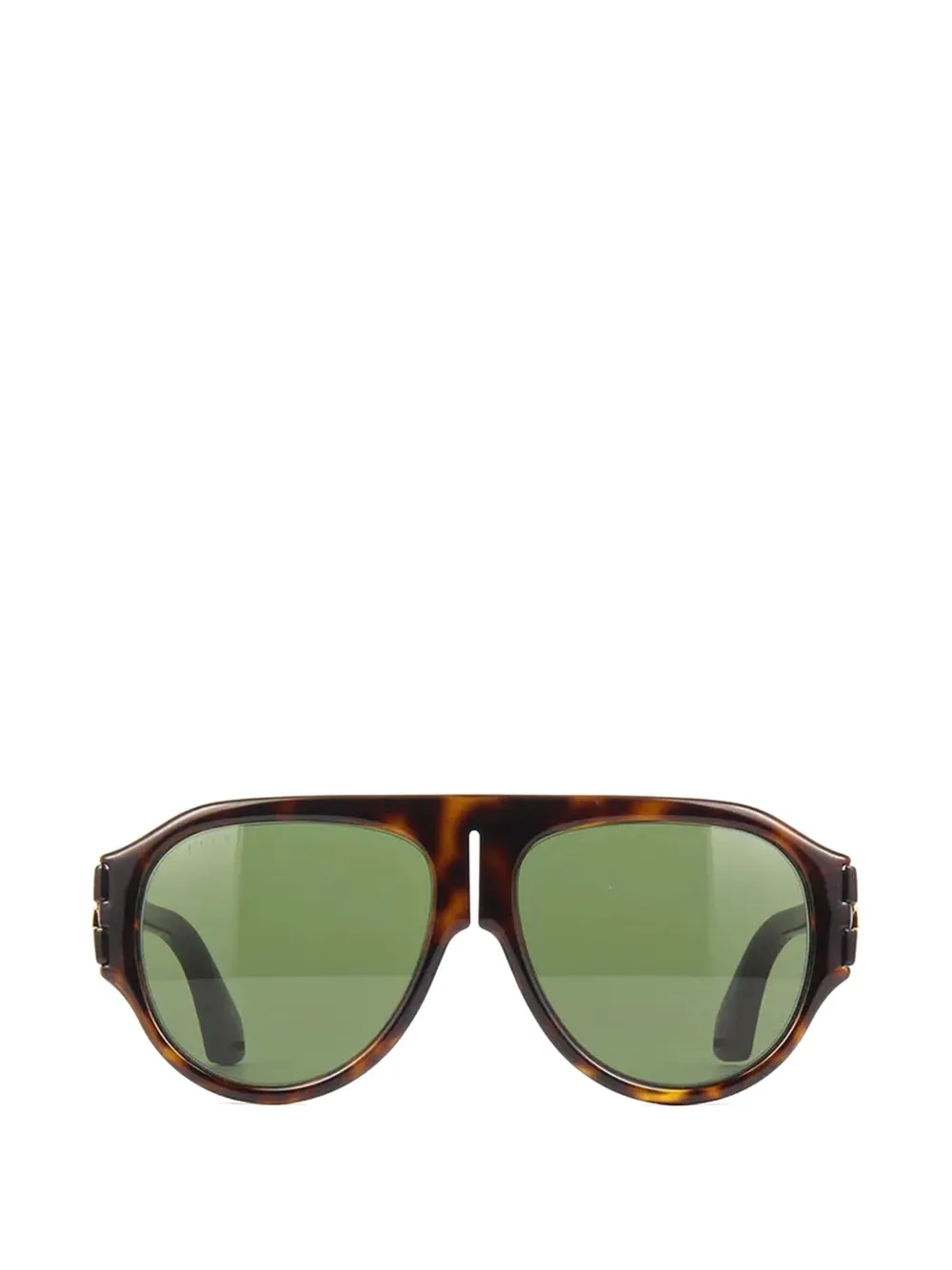 Gucci Eyewear Zonnebril met piloten montuur en schildpadschild design Bruin