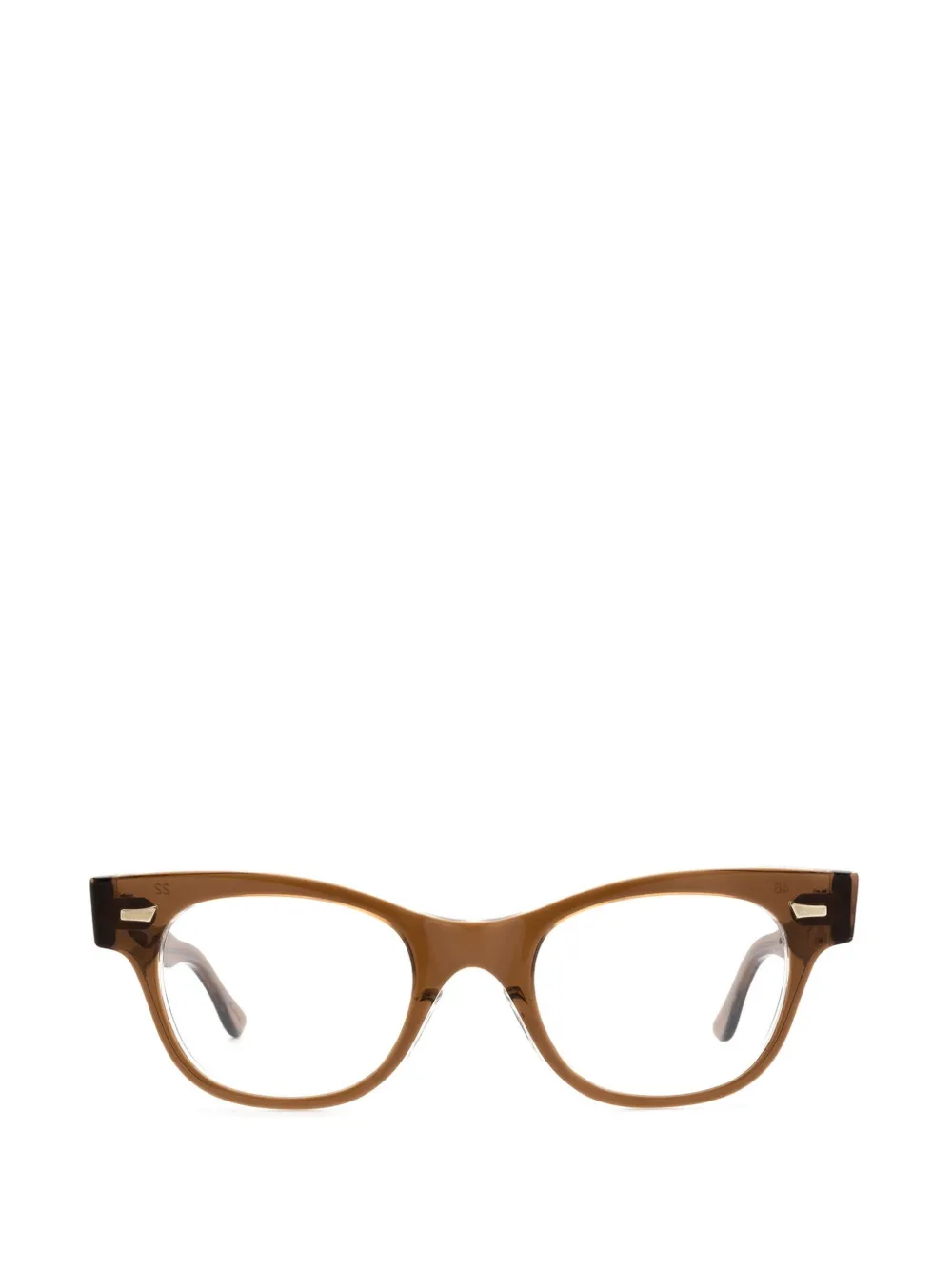JULIUS TART OPTICAL Countdown geometric-frame glasses - Marrone