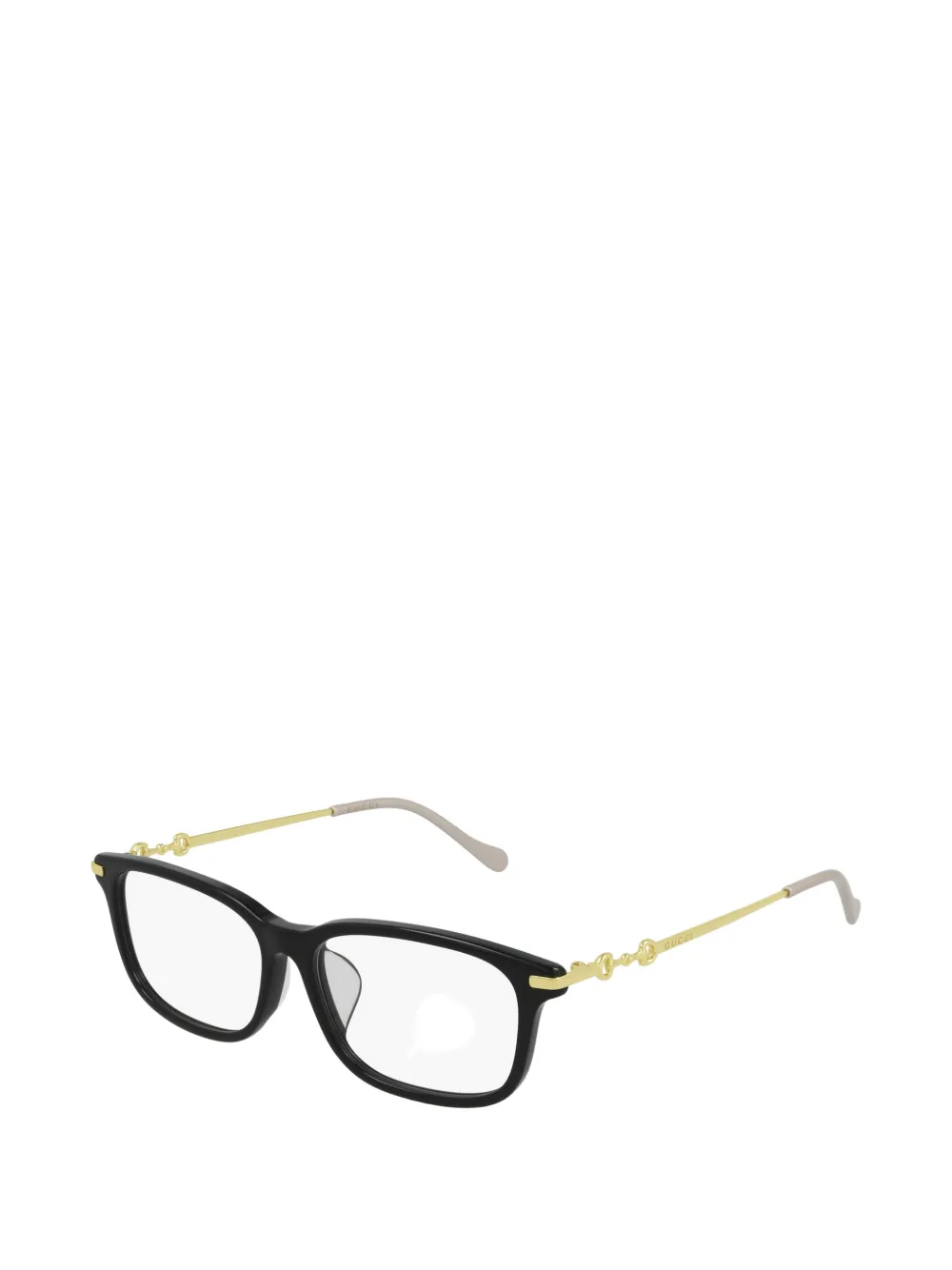 Gucci Eyewear Horsebit-detail rectangle-frame glasses Zwart