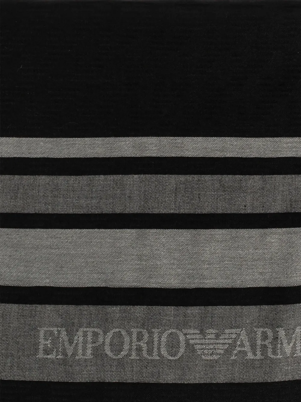 Emporio Armani Modal en viscose sjaal met delicate franje Zwart