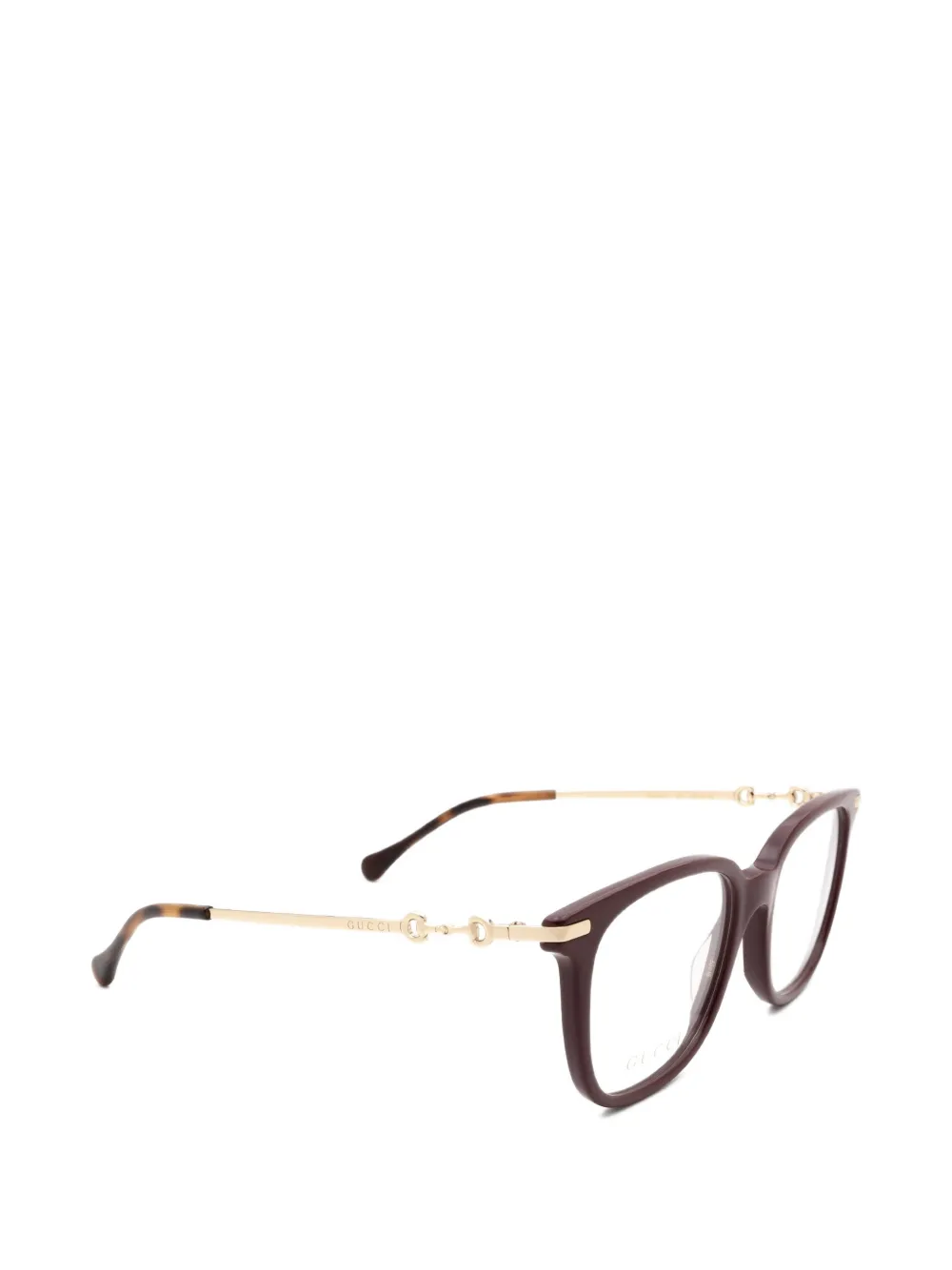 Gucci Eyewear Horsebit square-frame glasses Bruin