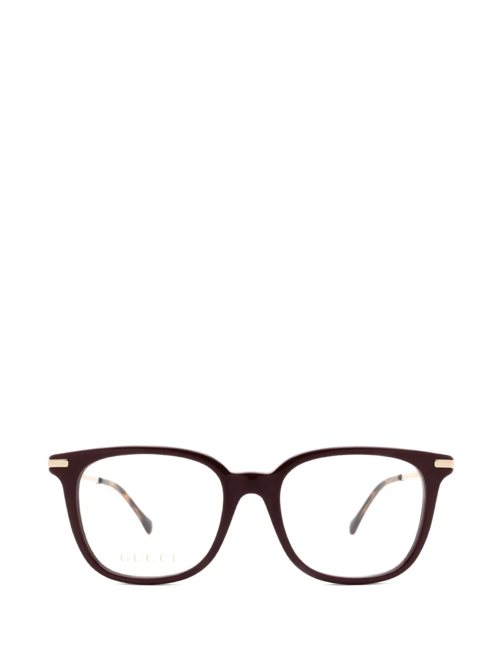 Gucci Eyewear Horsebit square-frame glasses - Marrone