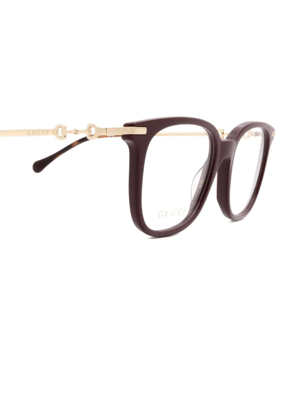 Gucci Eyewear Horsebit square-frame glasses Bruin