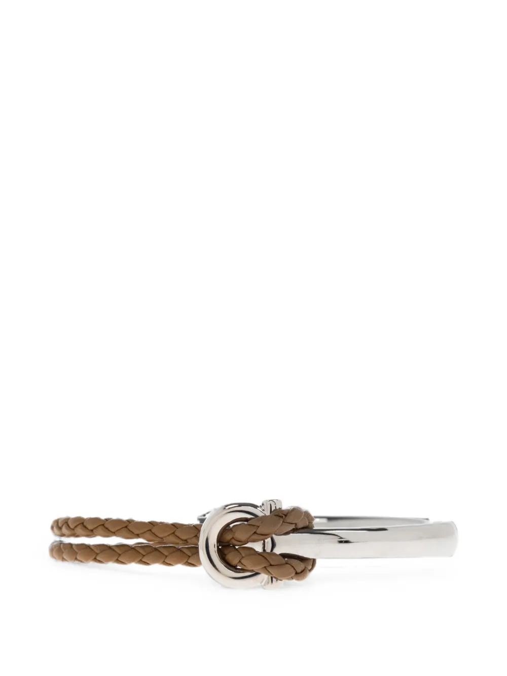 Ferragamo Gancini braided-leather bracelet - Silber