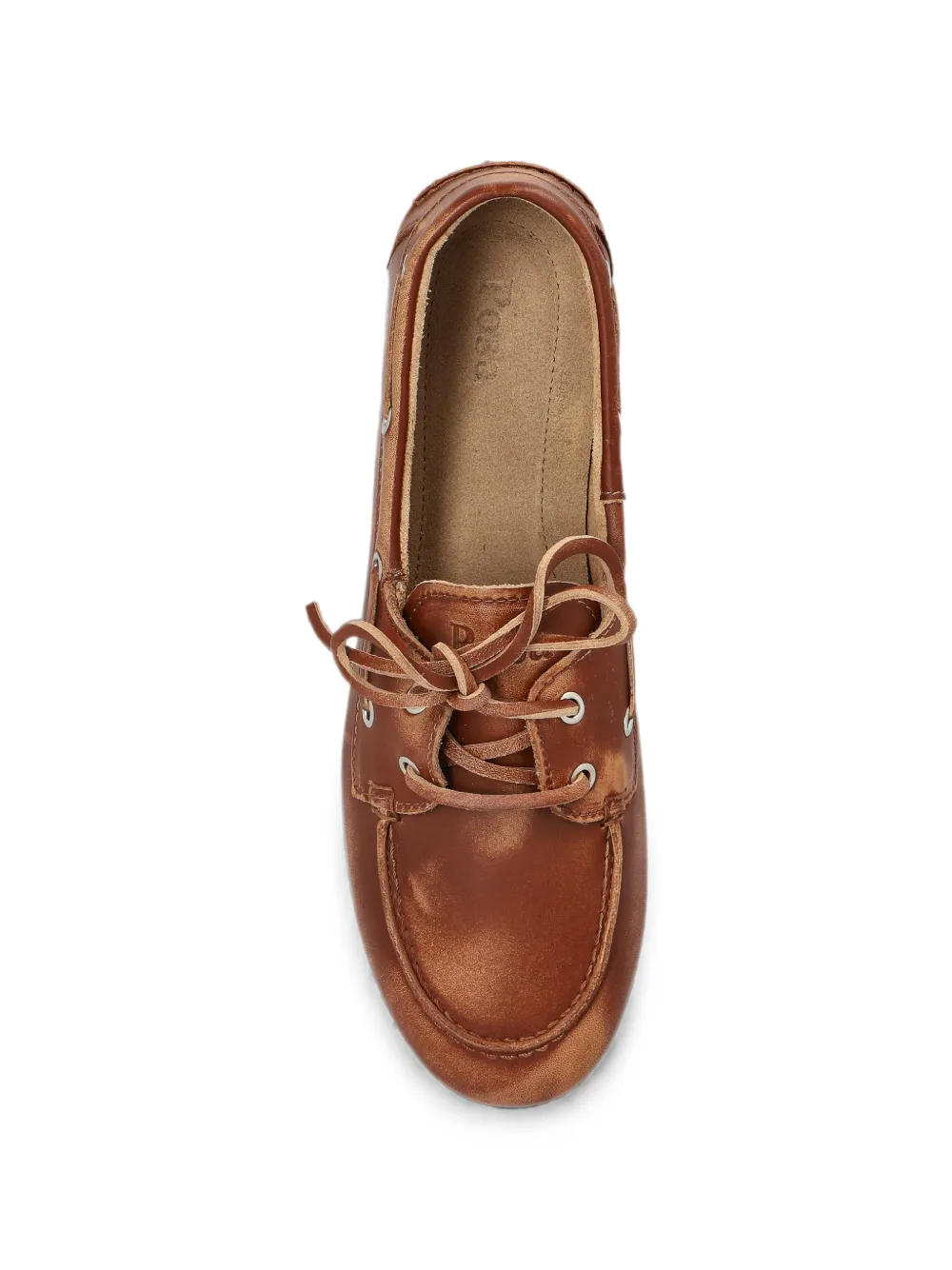 Posa Geborstelde leren bootschoenen Bruin
