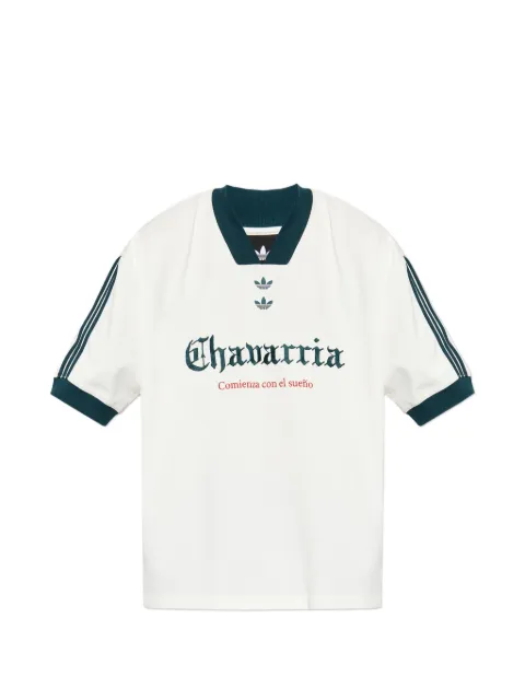 adidas x Willy Chavarria logo-print V-neck T-shirt
