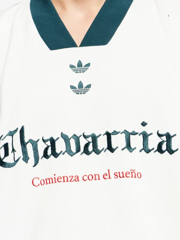 Adidas x Willy Chavarria logo-print V-neck T-shirt | White | FARFETCH