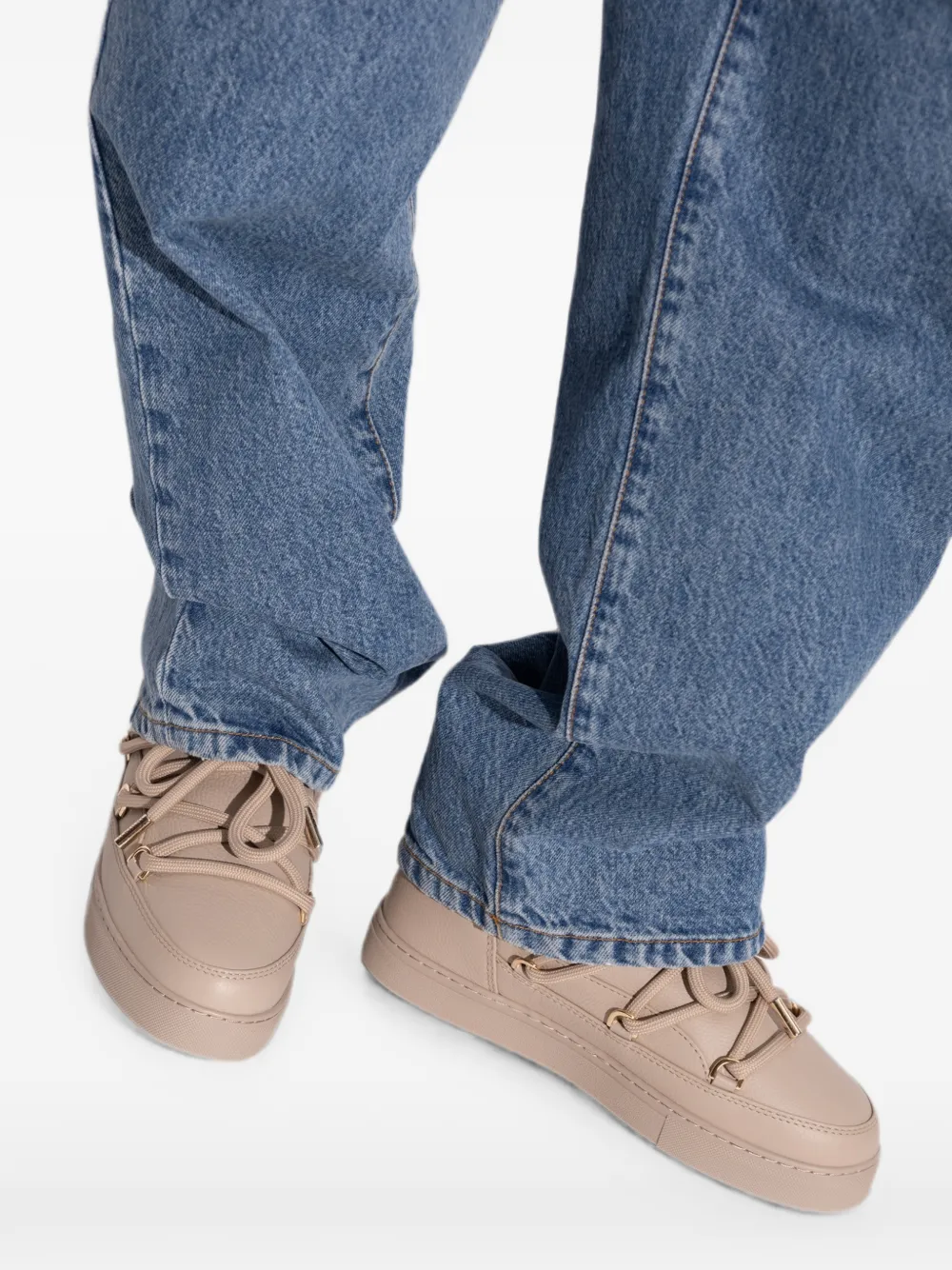 Inuikii lace-up leather sneakers Beige
