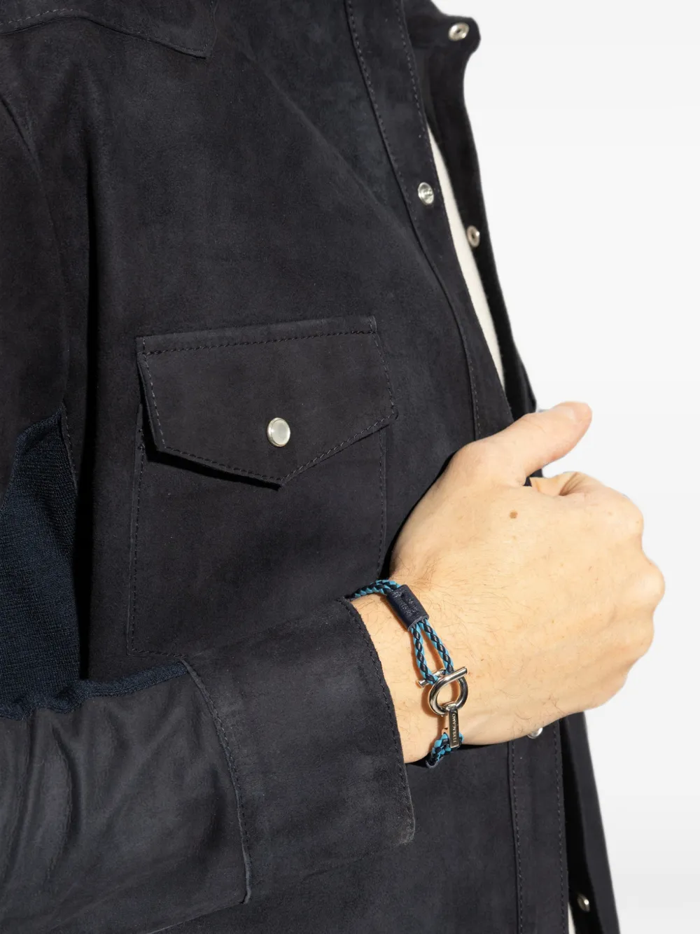 Ferragamo braided leather bracelet - Blau