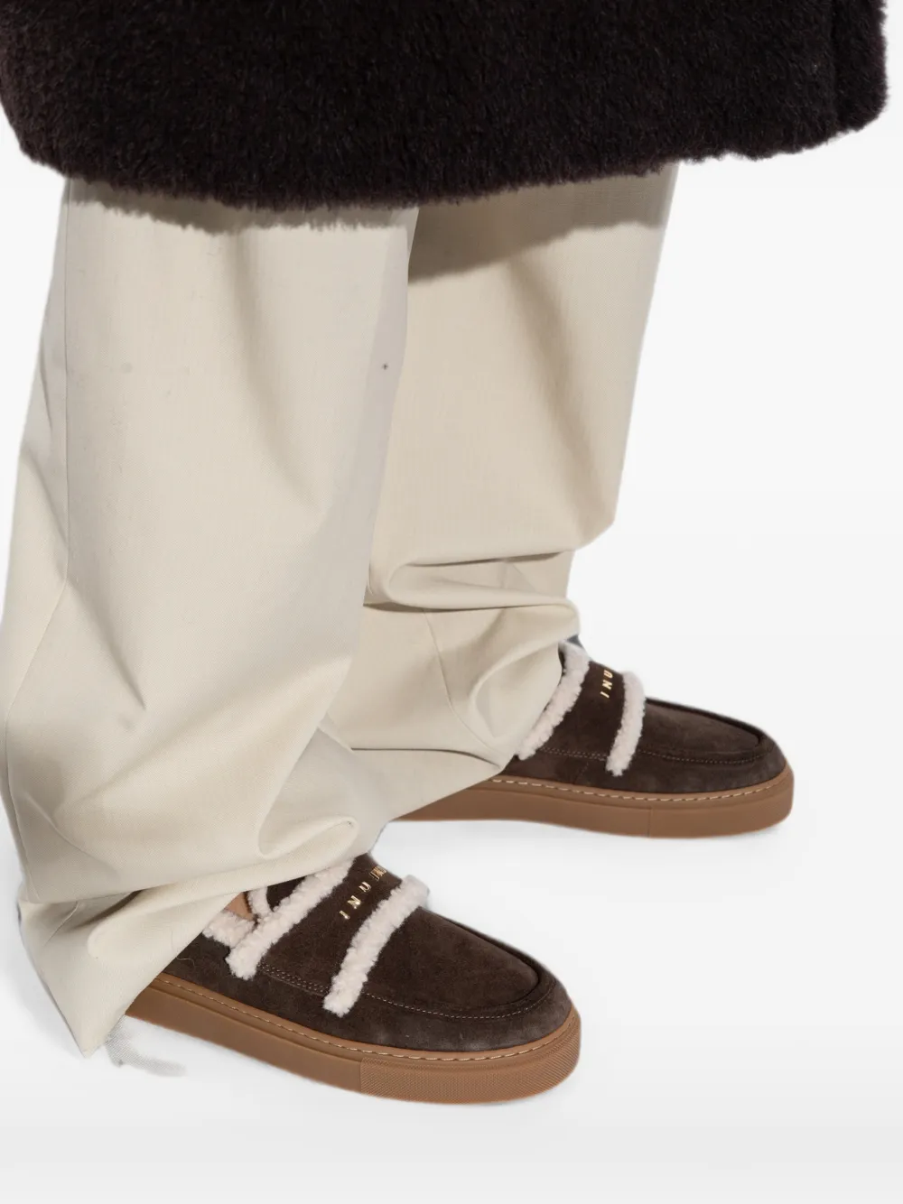 Inuikii Sneakers met lammy afwerking Bruin