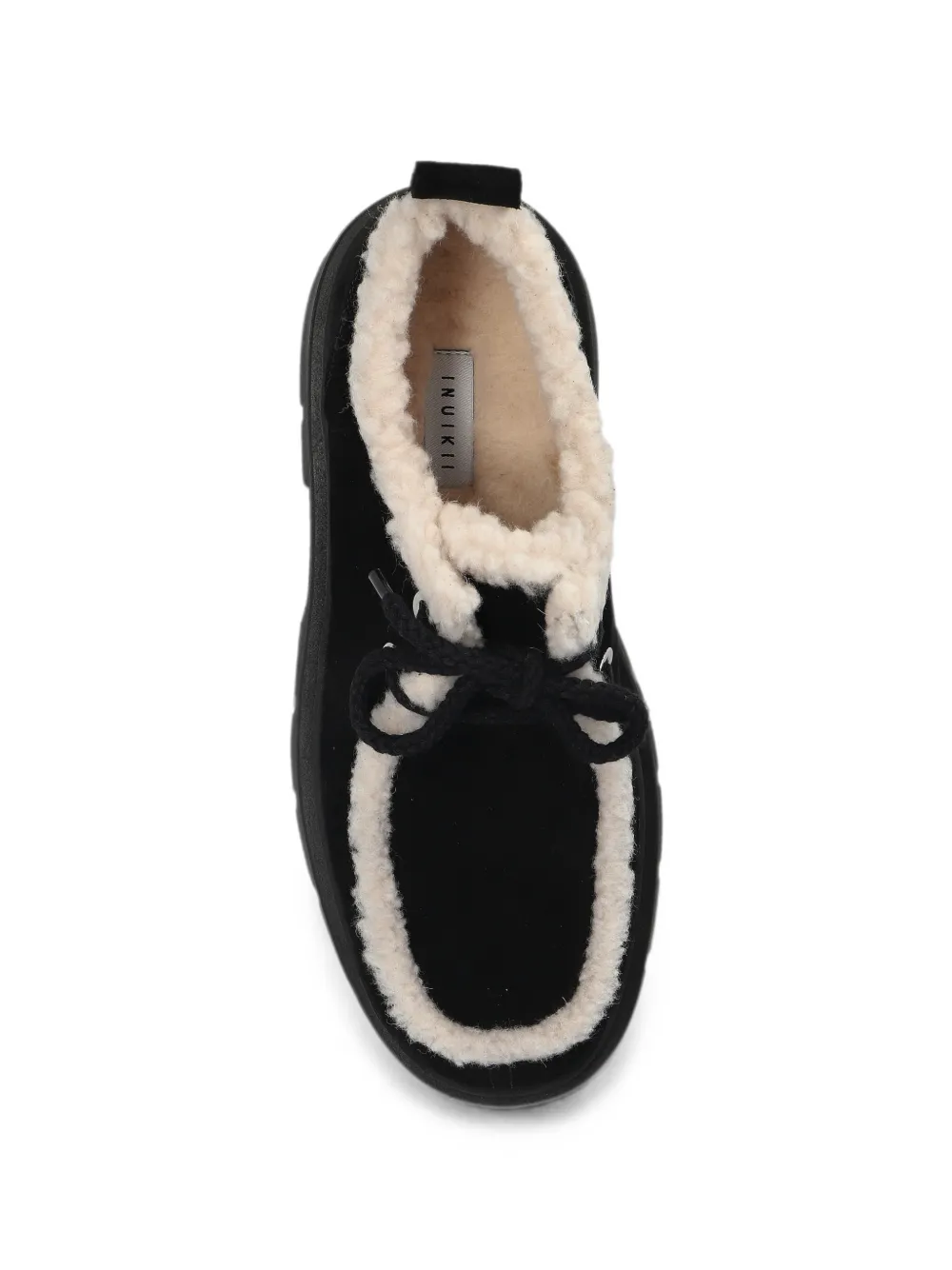 Inuikii Mocabee Curly ballerina's met lammy afwerking Zwart