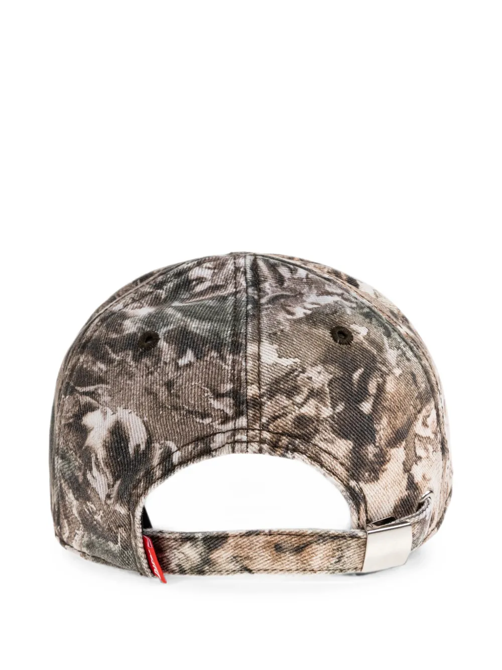 Diesel Honkbalpet met tie-dye print en logopatch Bruin