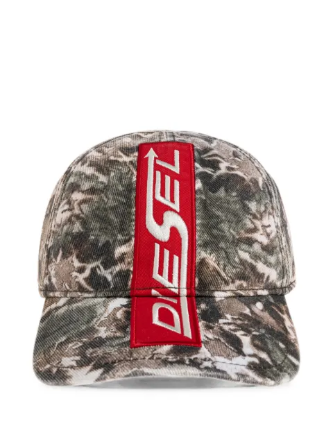 Diesel logo-patch tie-dye baseball cap
