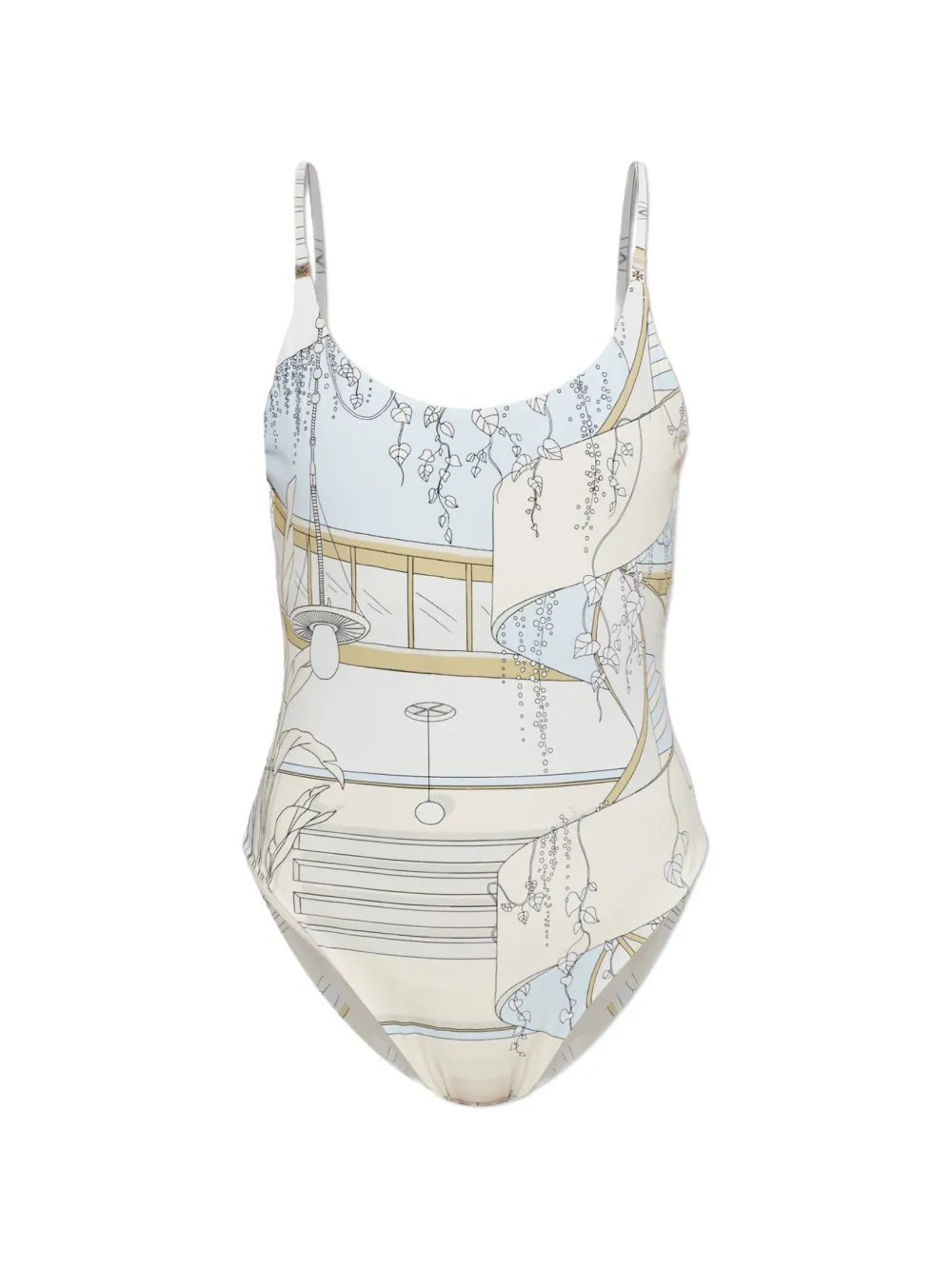 Tory Burch printed swimsuit - Nude