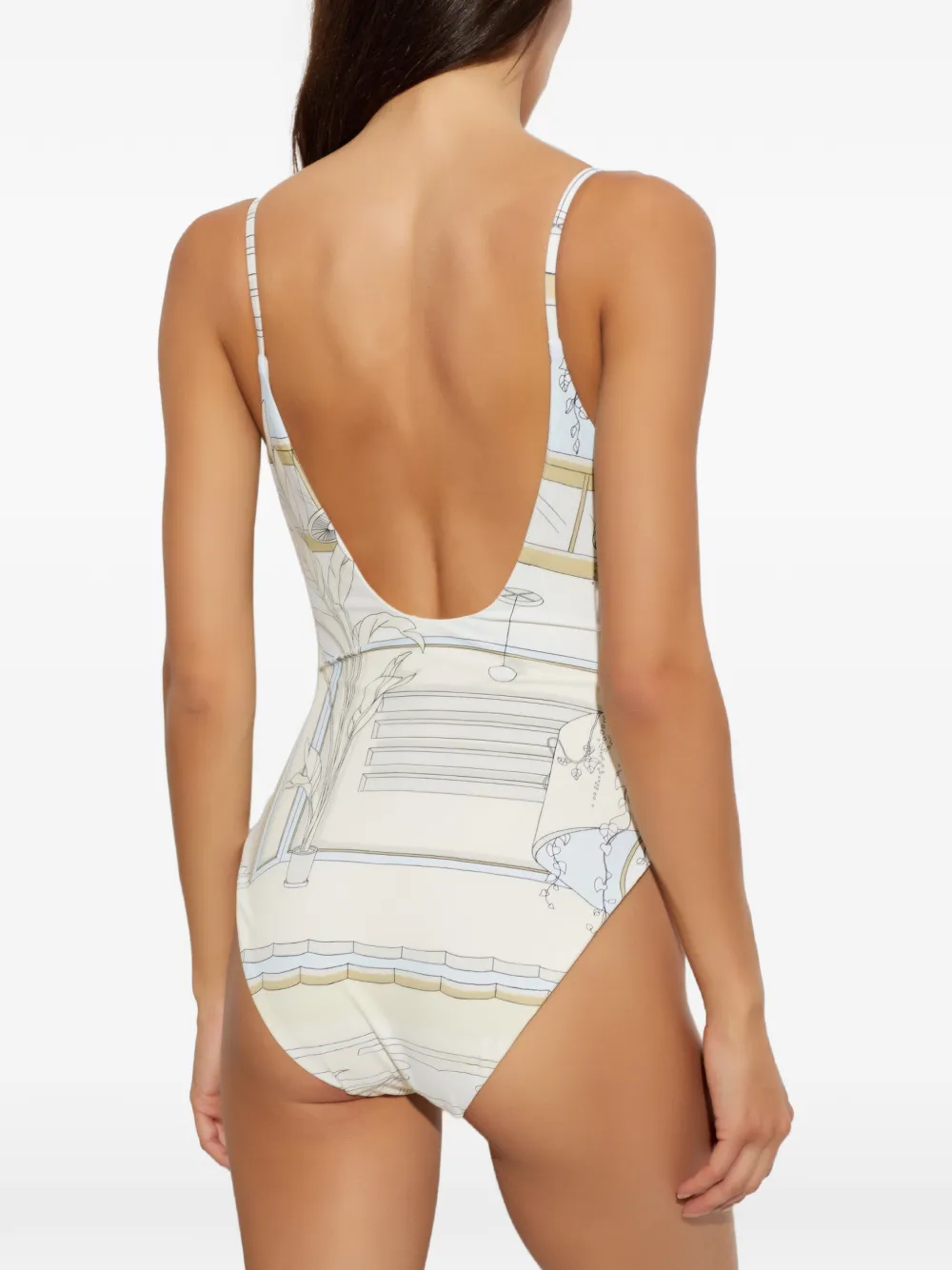Tory Burch Badpak met print Beige