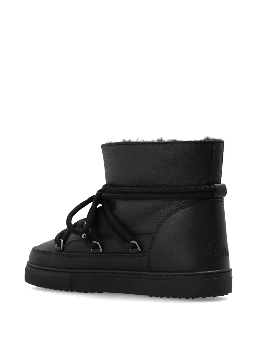 Inuikii Leren snowboots met veters Zwart