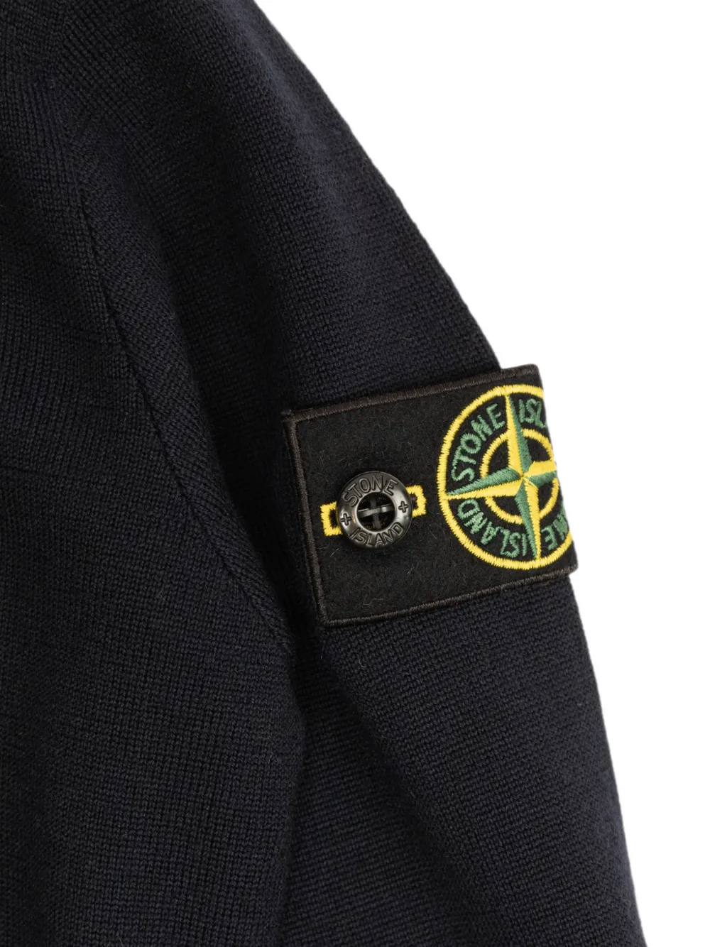 Stone Island Junior Wollen trui met patch-detail Zwart