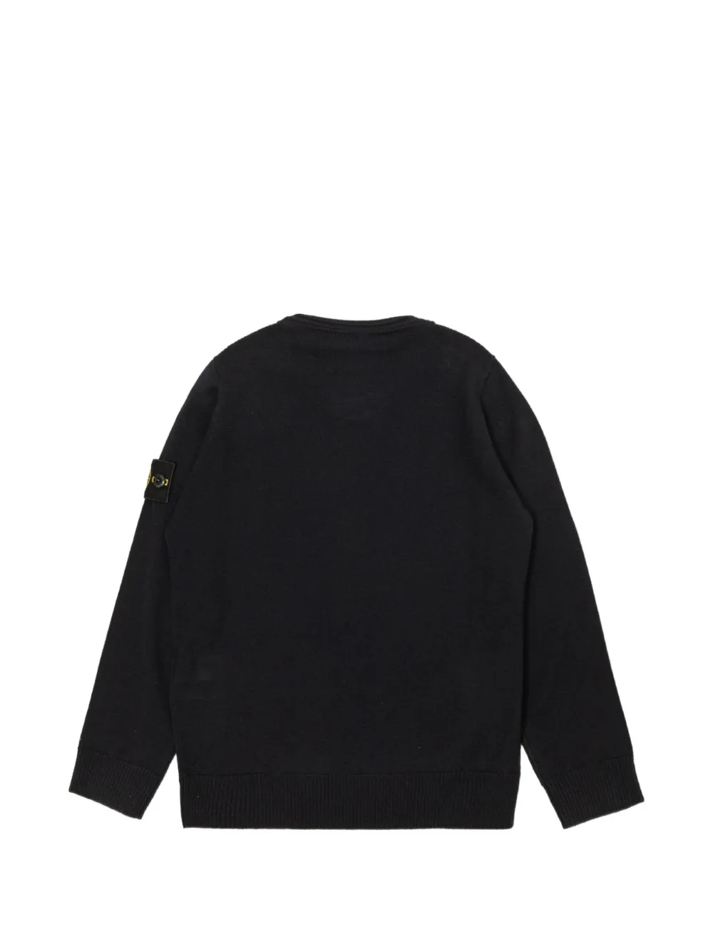 Stone Island Junior Wollen trui met patch-detail Zwart