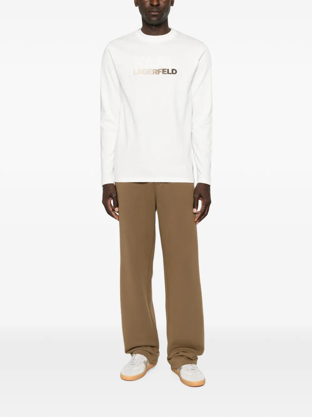 Karl Lagerfeld T-shirt met logoprint Beige