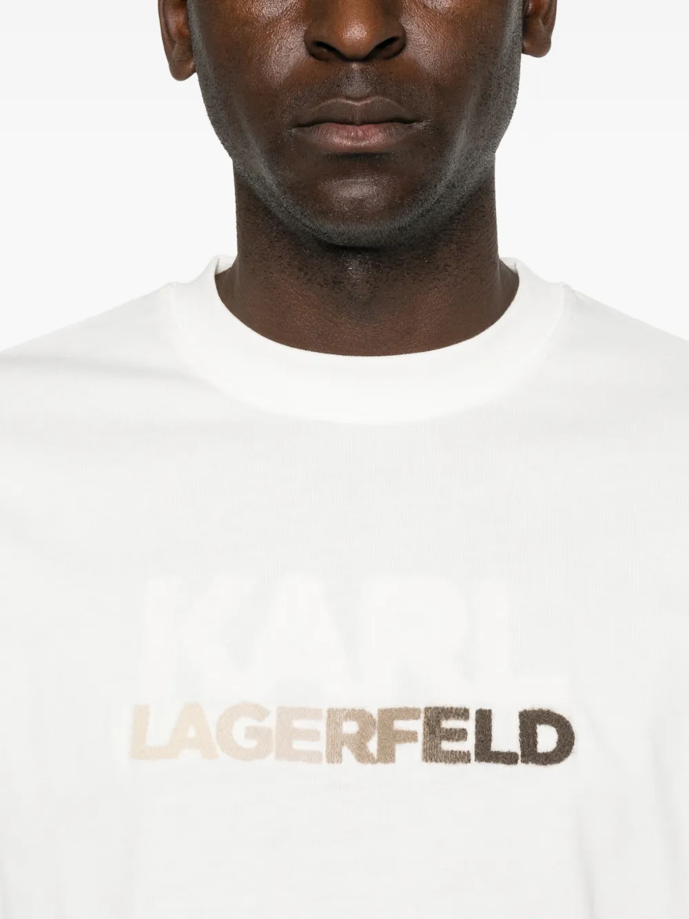 Karl Lagerfeld T-shirt met logoprint Beige