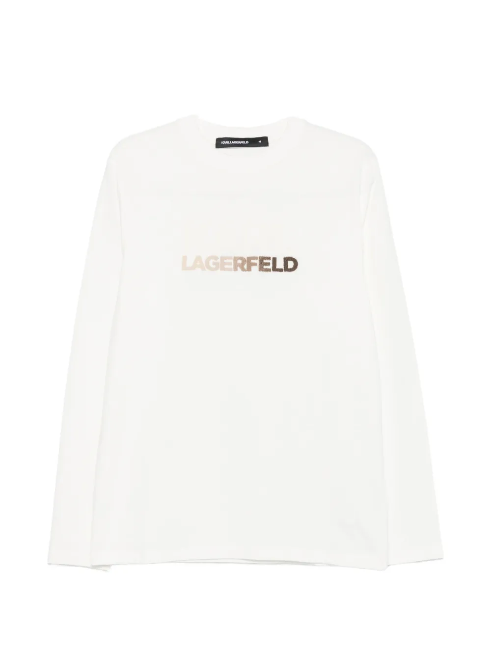 Karl Lagerfeld T-shirt a maniche lunghe con logo - Toni neutri