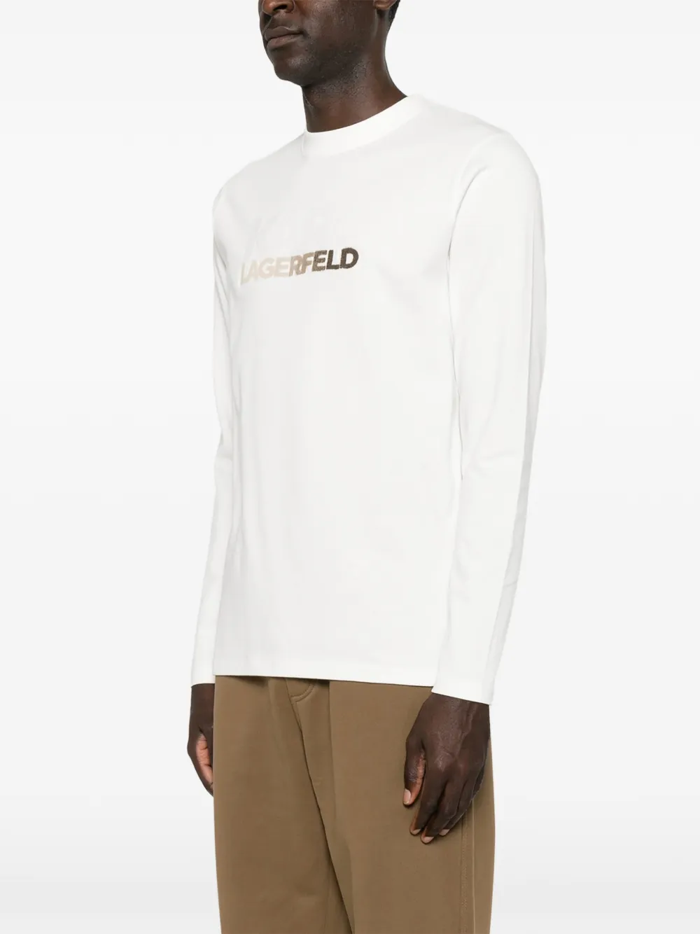 Karl Lagerfeld T-shirt met logoprint Beige