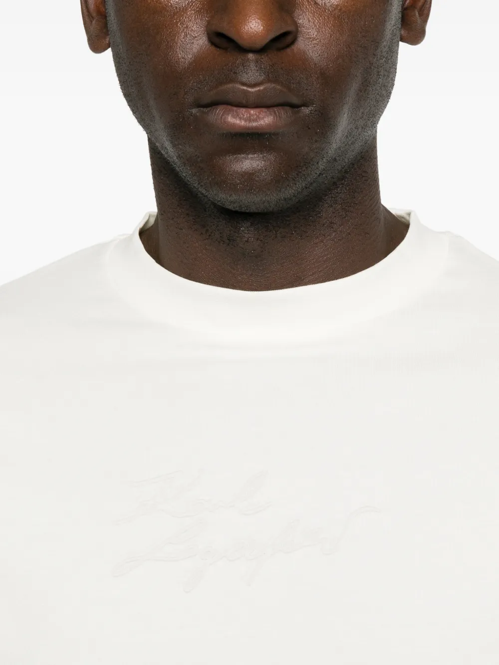 Karl Lagerfeld T-shirt met geborduurd logo Beige