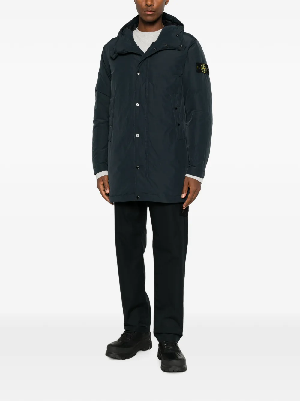 Stone Island Micro Reps jack met capuchon Blauw