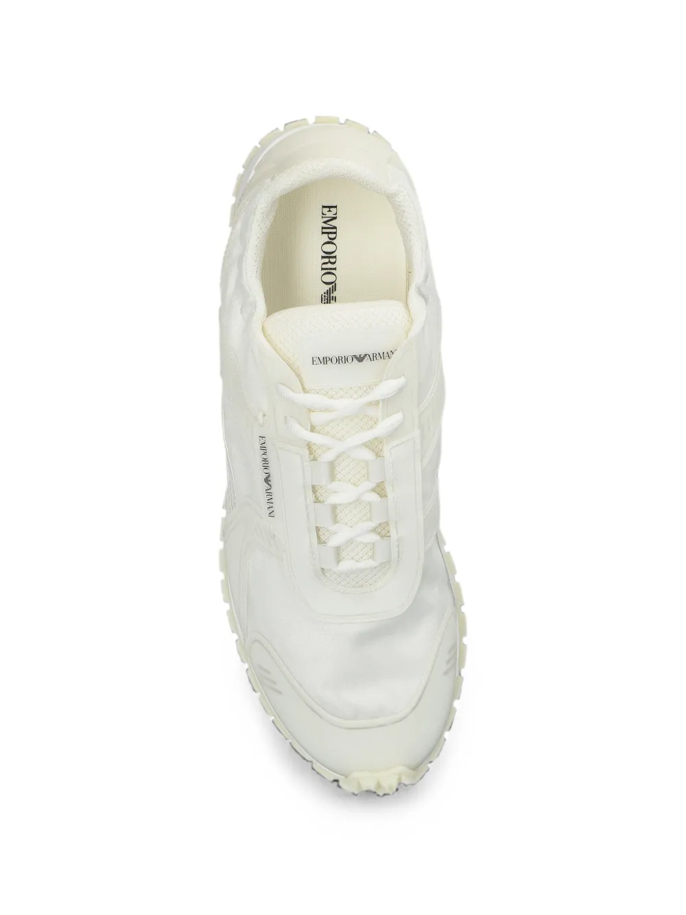 Emporio Armani Sneakers van ripstop en mesh met rubberen zool met textuur Wit