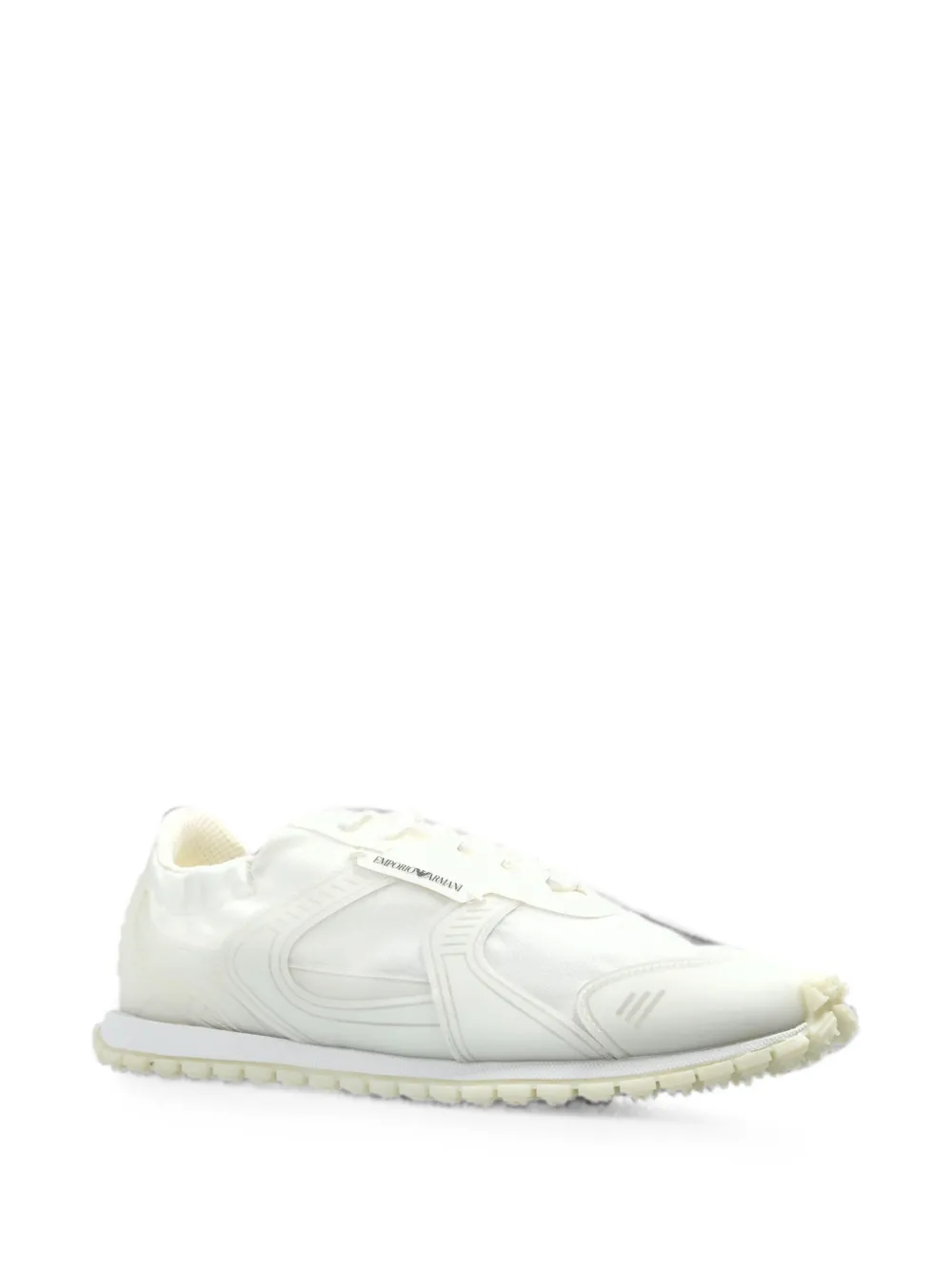 Emporio Armani Sneakers van ripstop en mesh met rubberen zool met textuur Wit