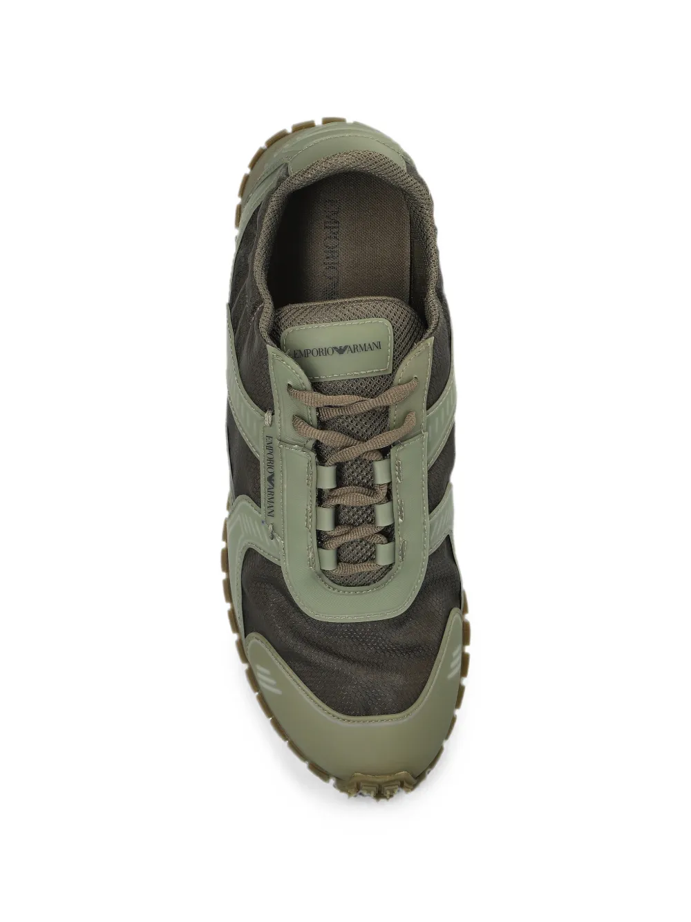 Emporio Armani Sneakers van ripstop en mesh met rubberen zool met textuur Groen