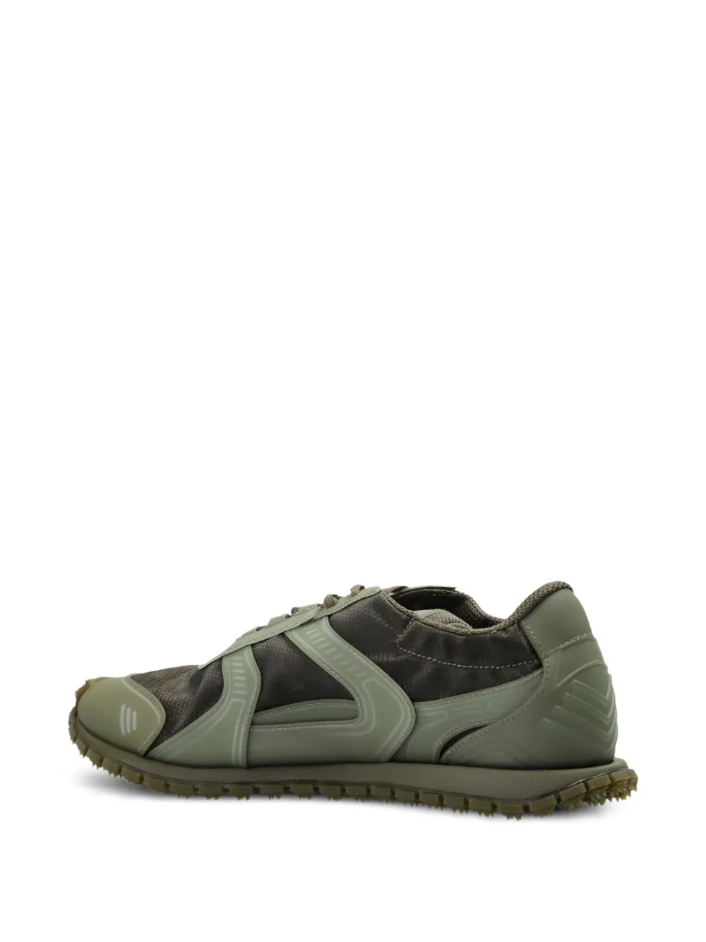Emporio Armani Sneakers van ripstop en mesh met rubberen zool met textuur Groen