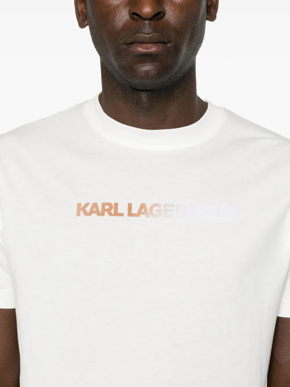 Karl Lagerfeld T-shirt met logoprint met ronde hals Beige