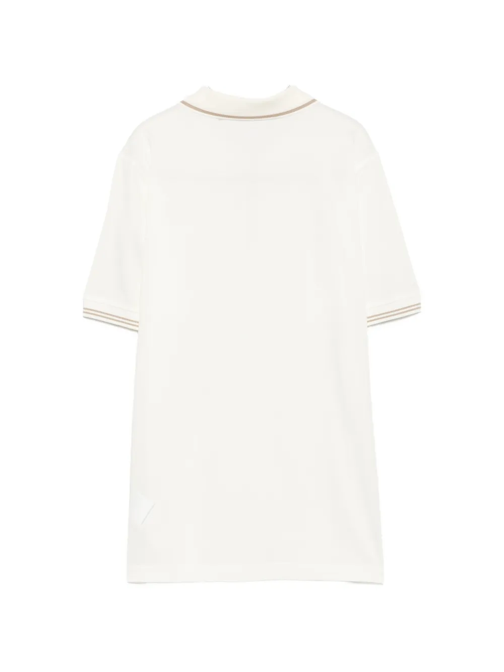 Karl Lagerfeld Poloshirt met ritssluiting en gestreepte afwerking Beige