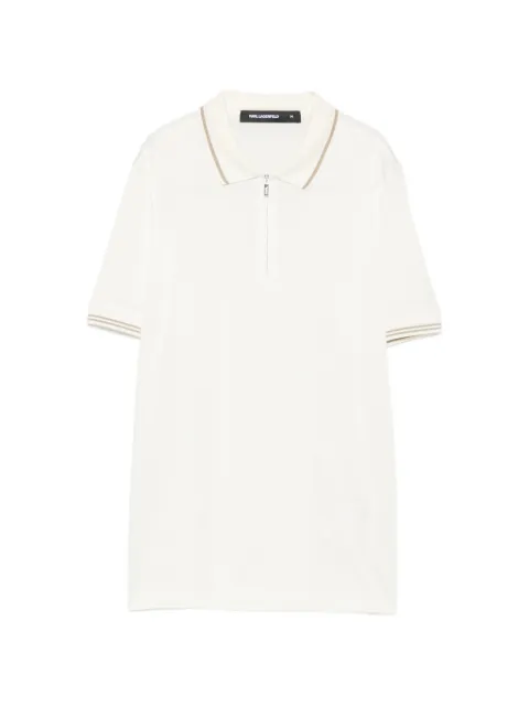 Karl Lagerfeld striped-trim zip-fastening polo shirt