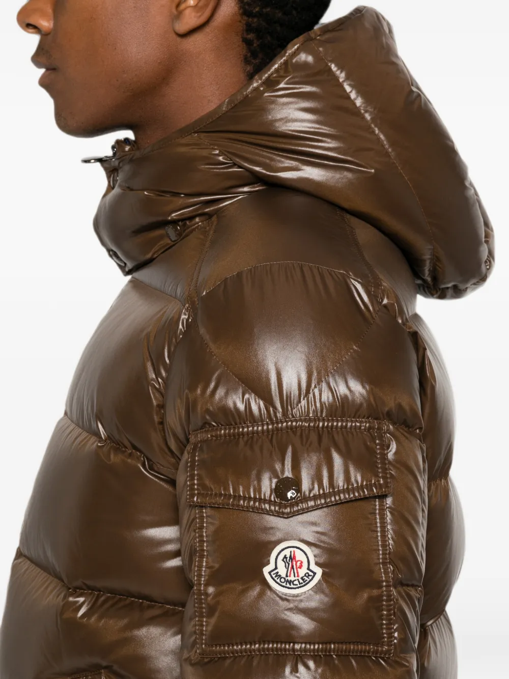 Moncler Maya donsjack met capuchon Bruin