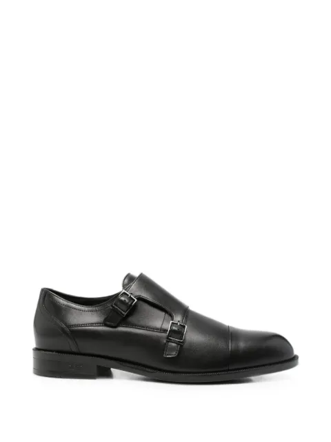 BOSS double-strap leather monk shoes