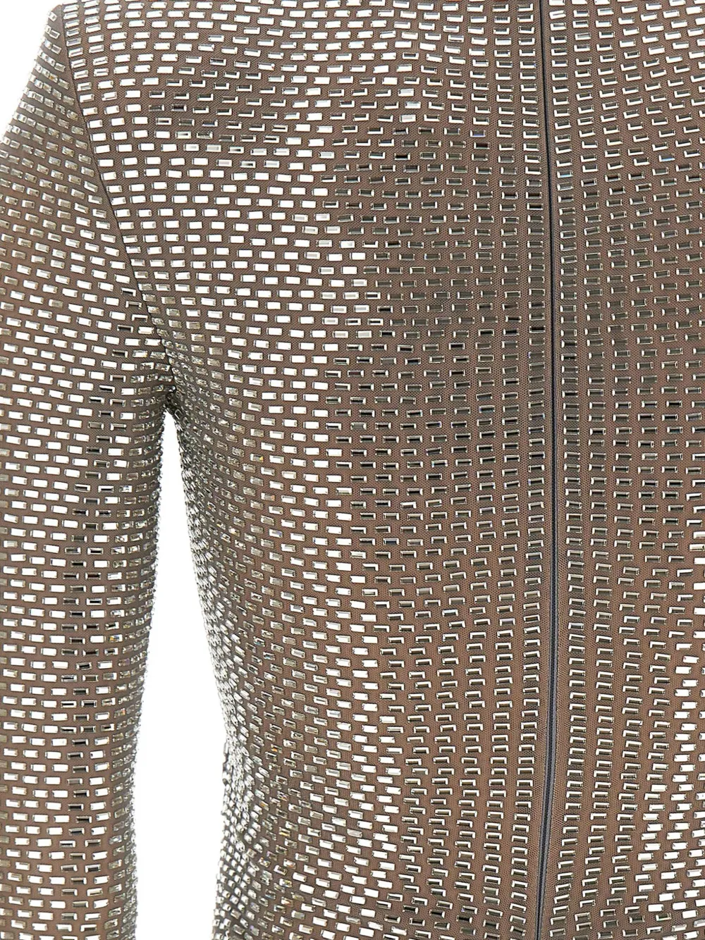 Self-Portrait Mesh wikkeltop met stras Zilver