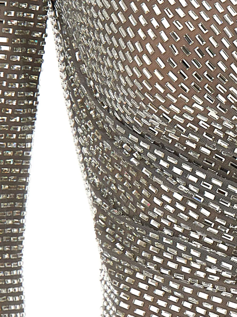 Self-Portrait Mesh wikkeltop met stras Zilver