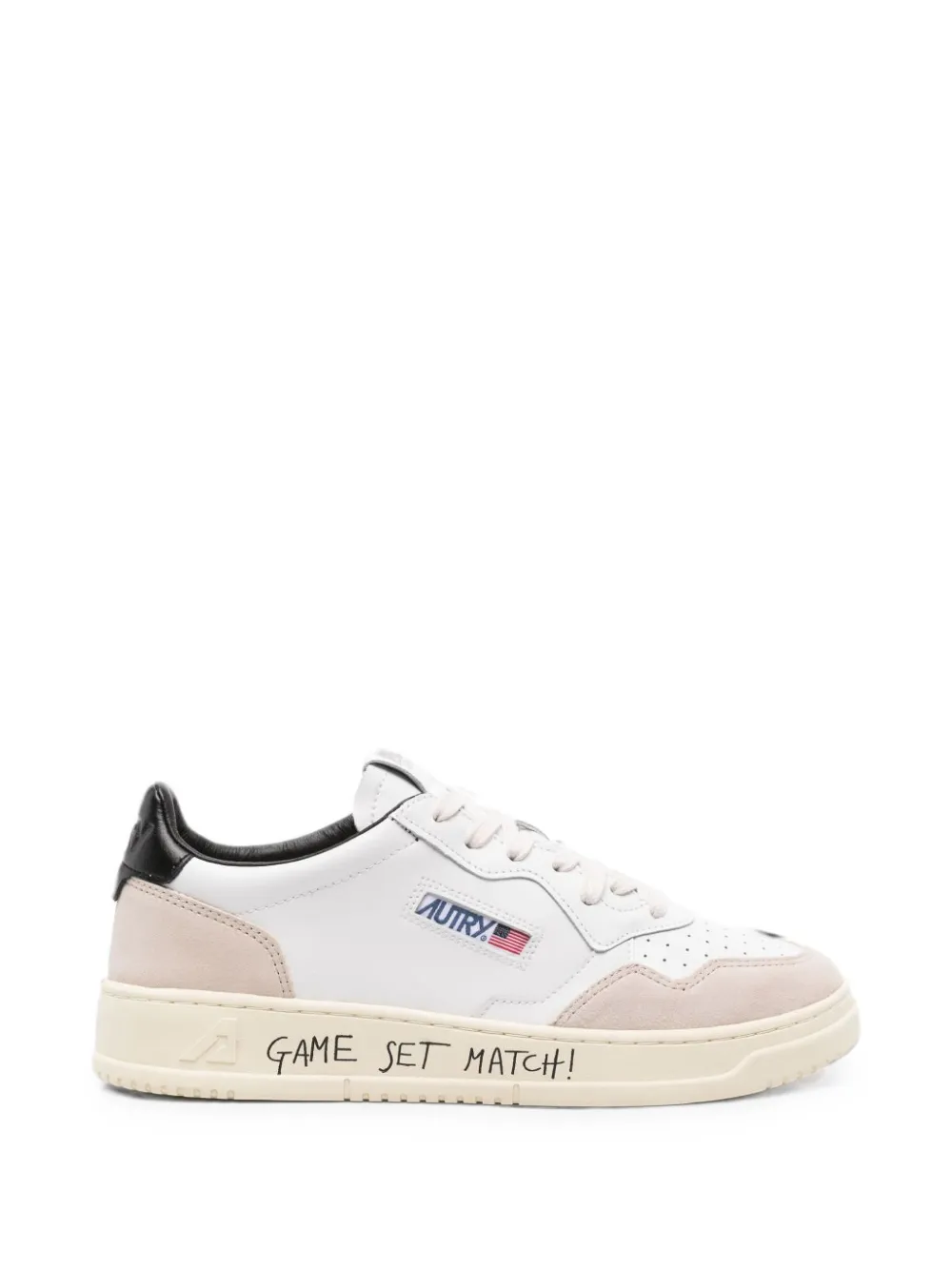 Autry Medalist Low sneakers in white and black suede and leather with lettering
