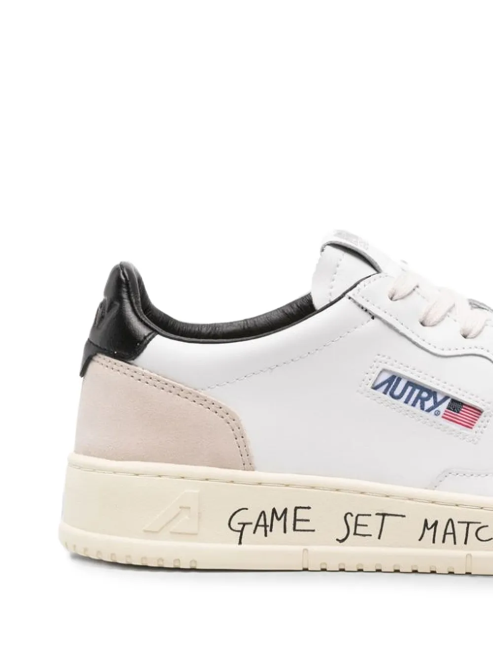 Autry Medalist Low sneakers in white and black suede and leather with lettering