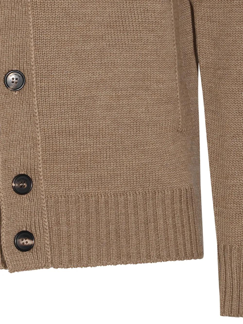 Zanone button-up ribbed-trim sweater Beige