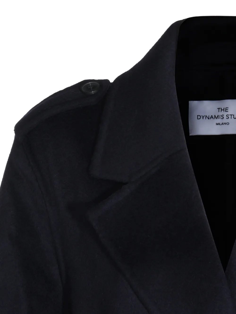 The Dynamis Studio Double-breasted Belted Coat In Blue