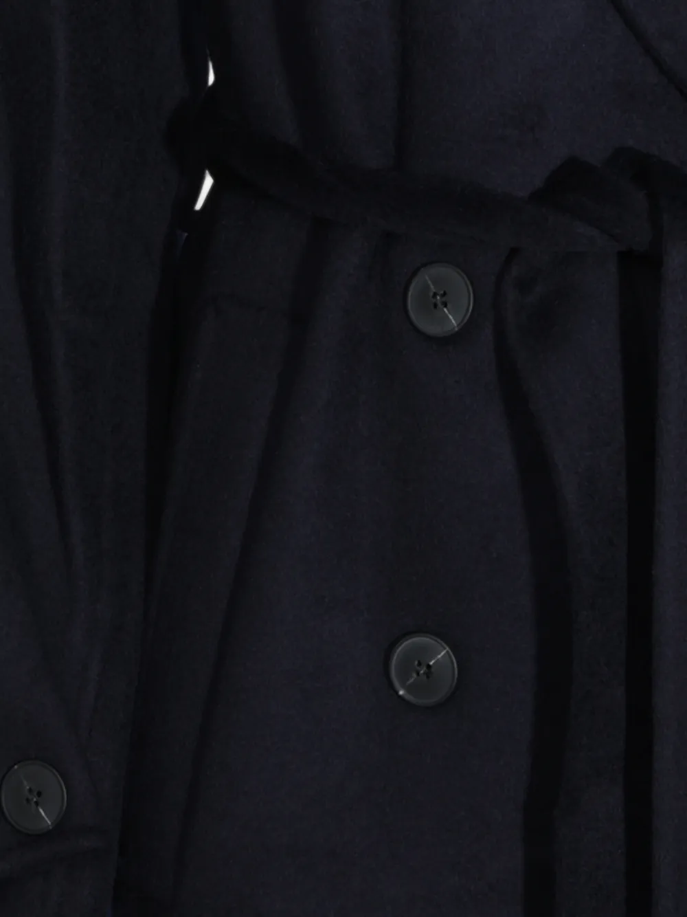 The Dynamis Studio Double-breasted Belted Coat In Blue