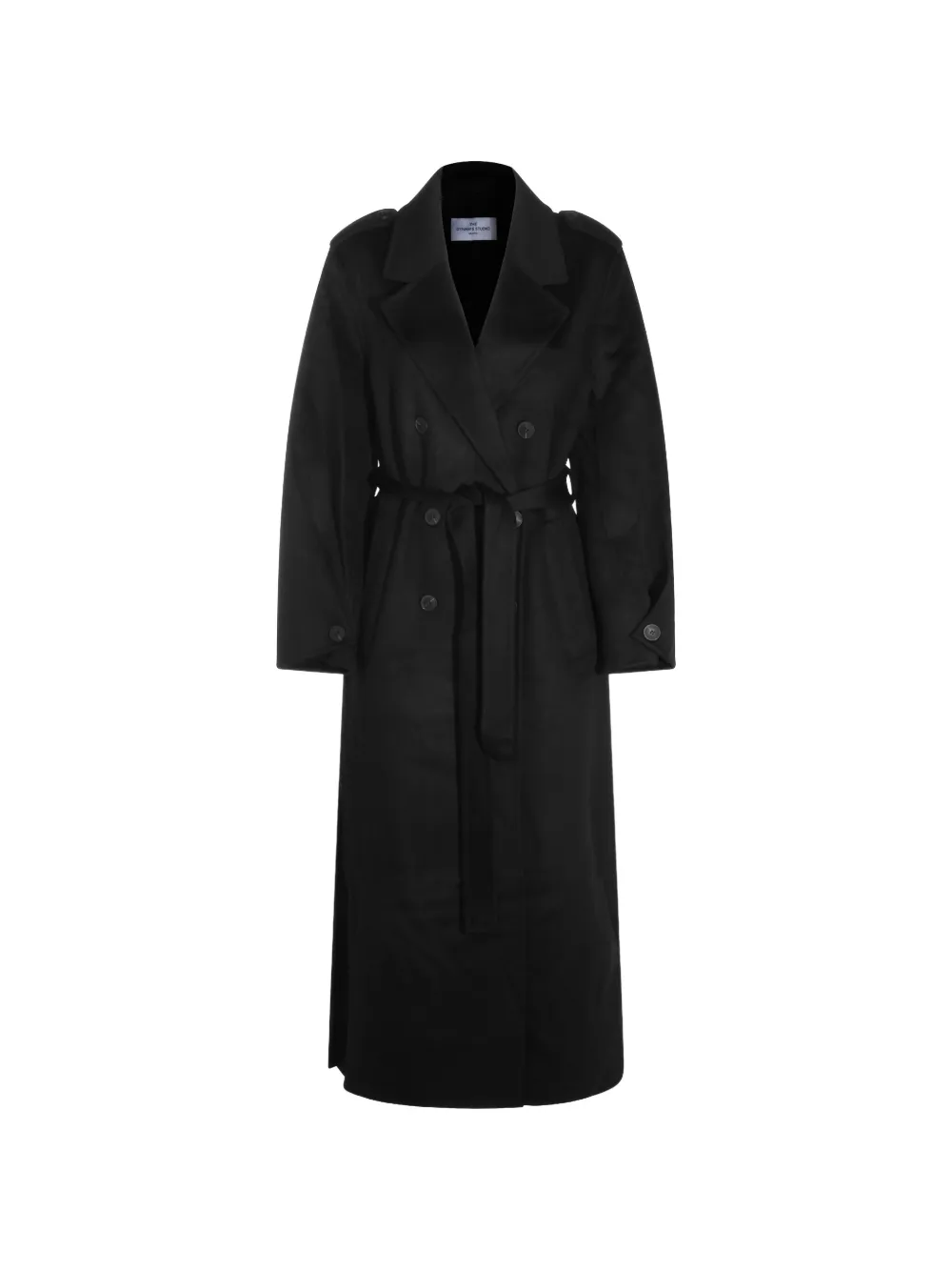THE DYNAMIS STUDIO double-breasted belted coat - Schwarz